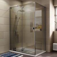 Cooke & Lewis Luxuriant Rectangular Shower Enclosure with Hinged Door & Semi-Mirrored Glass (W)1400mm (D)900mm