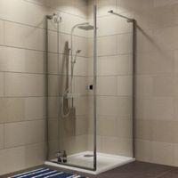 Cooke & Lewis Luxuriant Square Shower Enclosure Tray & Waste Pack with Hinged Door (W)900mm (D)900mm