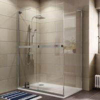 Cooke & Lewis Grandeur Rectangular LH Shower Enclosure Tray & Waste Pack with Single Sliding Door (W)1400mm (D)900mm