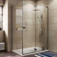 Cooke & Lewis Luxuriant Rectangular RH Shower Enclosure Tray & Waste Pack with Hinged Door (W)1400mm (D)900mm