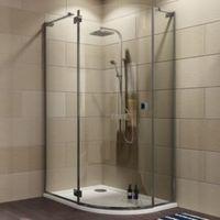Cooke & Lewis Luxuriant Offset Quadrant LH Shower Enclosure Tray & Waste Pack with Hinged Door (W)1200mm (D)900mm