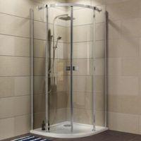 Cooke & Lewis Luxuriant Quadrant Shower Enclosure Tray & Waste Pack with Double Sliding Doors (W)900mm (D)900mm