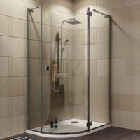 Cooke & Lewis Luxuriant Offset Quadrant RH Shower Enclosure Tray & Waste Pack with Hinged Door (W)1200mm (D)900mm