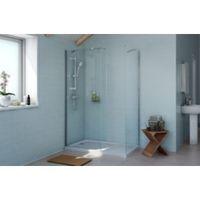 Cooke & Lewis Exuberance Rectangular Shower Enclosure with Silver Effect Frame & Walk-In Entry (W)1300mm (D)800mm