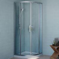 Cooke & Lewis Exuberance Quadrant Shower Enclosure Tray & Waste Pack with Double Sliding Doors (W)900mm (D)900mm