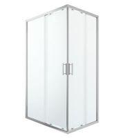 Cooke & Lewis Beloya Rectangular Shower Enclosure with Corner Entry Double Sliding Door (W)1200mm (D)1200mm