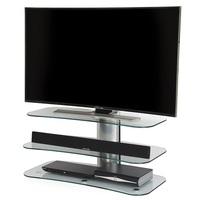 Coaster Glass TV Stand In Clear With Chrome Supports