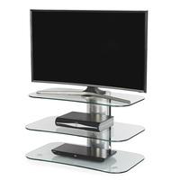 Coaster Glass TV Stand Small In Clear With Chrome Supports