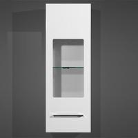 Cool Wall Mount Display Cabinet In White Gloss With LED Light