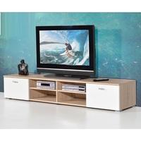 Contemporary LCD TV Stand For In Oak With Gloss Doors