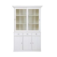 cobham glass display cabinet in white pine with 5 doors