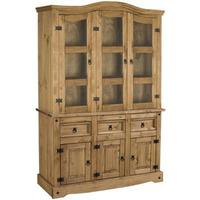 corona large buffet hutch in waxed pine