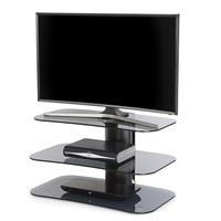 Coaster Glass TV Stand Small In Grey With Black Metal Column