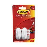 Command Oval Adhesive Designer Small Hooks White (2 Hooks/4 Strips)