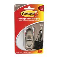 Command Medium Adhesive Metal Hook Chrome Single (1 Hook/2 Strips)