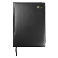 Collins 2016 Classic Desk Diary Manager Week to View Appointments Hourly (Black)