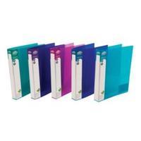 Concord Vibrant Ring Binder Polypropylene 2 O-Ring 25mm A4 (Assorted Colours) Pack of 10