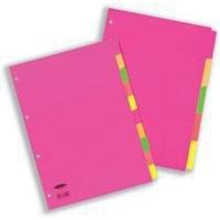 concord fluorescent divider a4 5 part assorted 89099