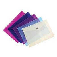Concord Value Stud Wallet File Polypropylene Durable A4 (Assorted) Pack of 5