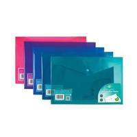 Concord Stud Wallet File Vibrant Polypropylene Foolscap (Assorted Colours) Pack of 5