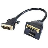 Connect DVI-D Male to DVI-D Plus HDMI Female Splitter Cord