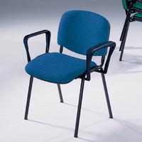 Coniston Conference Chair with Arms Black Frame Blue