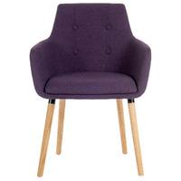 Contemporary Upholstered Reception Chair Plum
