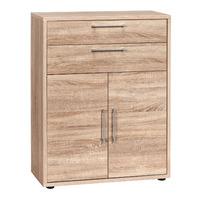 Contact Low Combination Cupboard Rough Sawn Truffle Oak and White