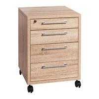 Contact 4 Drawer Mobile Pedestal Rough Sawn Truffle Oak and White