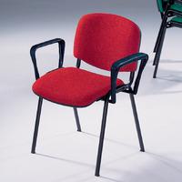 Coniston Conference Chair with Arms Black Frame Red