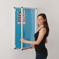 COLOURPLUS FABRIC TAMPERPROOF NOTICEBOARDS - 900 x 600MM (HXW) - CYAN