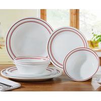 Corelle® Stripe 12-Piece Dinner Sets, Red, Glass