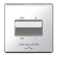 colours 10a chrome effect fan isolator switch