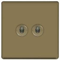 Colours 10A 2-Way Double Pearl Nickel Toggle Switch