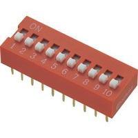 Conrad Components DS-10 DIP Switch, DS Series Standard Number of pins 10 10 x on/off