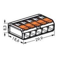 Connector clip flexible: 0.14-4 mm² rigid: 0.2-4 mm² Number of pins: 5 WAGO 1 pc(s) Transparent, Orange