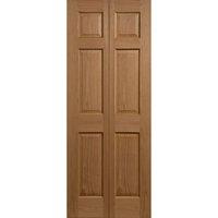 colonial 6 panel oak veneer bifold interior door 78in x 30in x 35mm 19 ...