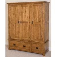 Cotswold Rustic Solid Oak Triple Wardrobe