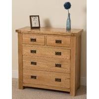Cottage Light Solid Oak 2+3 Chest of Drawers