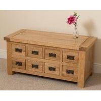 Cottage Light Solid Oak 8 Drawer Storage Coffee Table