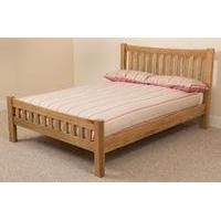 Cottage Solid Oak 4ft6 Double Bed Frame with Memory Foam Mattress