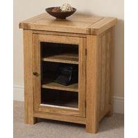 cottage light solid oak hi fi media storage cabinet