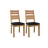 Compton Pair of Slatted Oak Dining Chairs