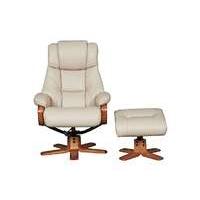 Cologne Leather Armchair with Footstool