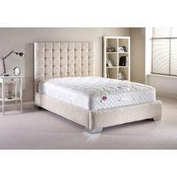 Coppella Fabric Divan Bed and Mattress Set Cream Chenille Fabric Super King 6ft