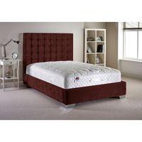 Coppella Velvet Bed and Mattress Set Mulberry Velvet Fabric Super King 6ft