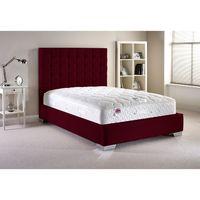 coppella fabric divan bed and mattress set aubergine chenille fabric d ...