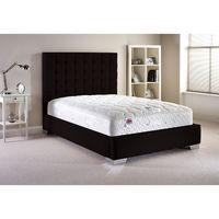 coppella fabric divan bed and mattress set black chenille fabric king  ...