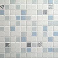 contour checker decorative wallpaper blue