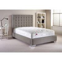 Coppella Fabric Divan Bed and Mattress Set Silver Chenille Fabric Super King 6ft